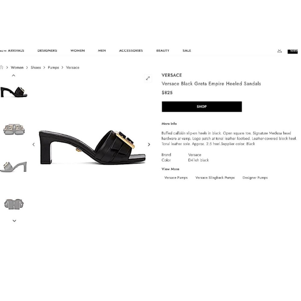 Versace Greta Gold Buckle Empire Heeled Sandals - Picture 4 of 12